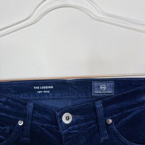 AG Adriano Goldschmied  The Legging Super Skinny Pants Blue Velvet Womens 25 - Picture 7 of 10